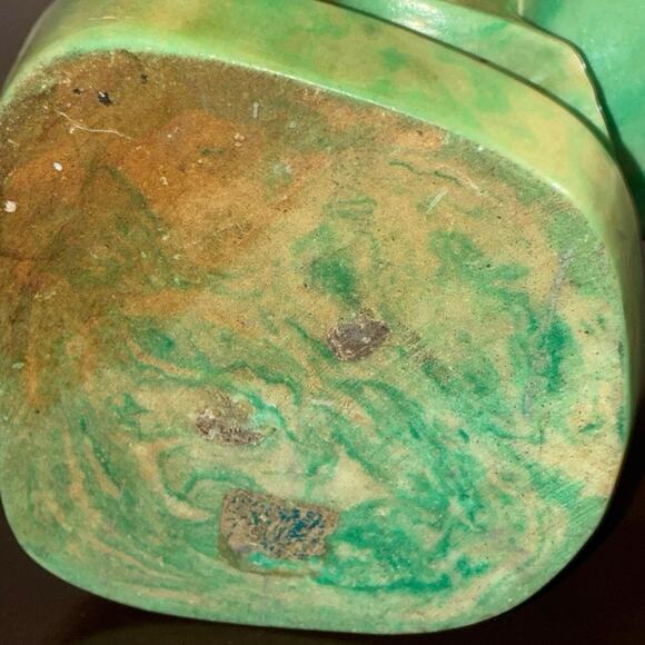 Vintage Green Laughing Buddha Heavy Stone Statue Mid Century Decor - Picture 4 of 4